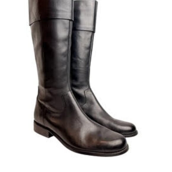 Anne Klein Maemmie Black Leather Tall Riding Equestrian Classic Boots 7.5M - Picture 4 of 13